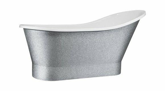 Exclusive Badewanne Silber Bade Wannen freistehende Acrylwanne Design Wanne Bad