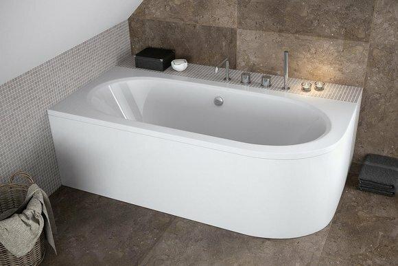 Badezimmer Unförmige Eck Badewannen Wannen Weiß Eckwanne abgerundete Wanne