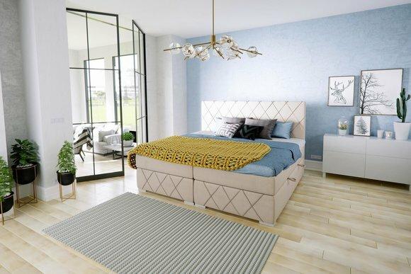 Boxspring Bett Komplett Set Doppel Matratze Topper Betten Funktion Kasten