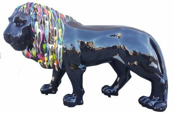 Löwe Figur Statue Design Skulptur Dekoration 140 cm Außen Abstrakt