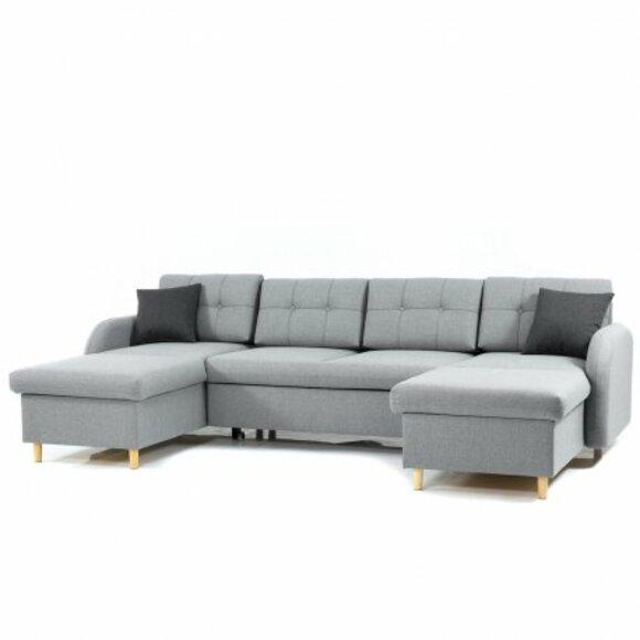Wohnlandschaft Ecksofa Stoff U-Form Bettfunktion Couch Design Polster