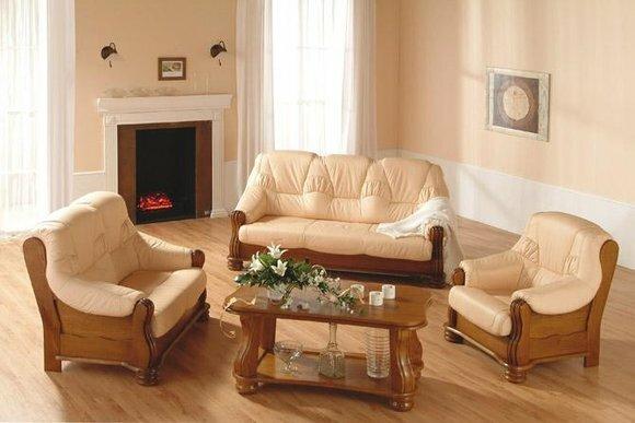 Sofagarnitur Ledersofa Männer Club Sofa Couch Polster Sitz 3+1+1 Komplett