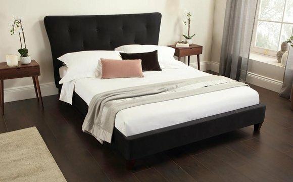 Chesterfield Englisches Bett Schwarz 160/180x200 Doppelbett Betten Polster