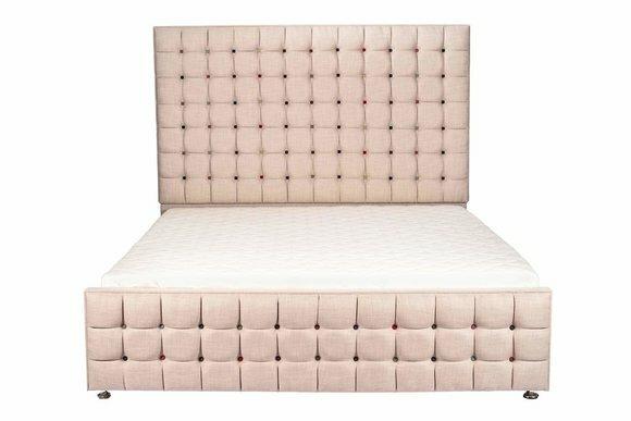 Luxus Samt Textil Bett Doppel Design Chesterfield Klassische Betten Neu