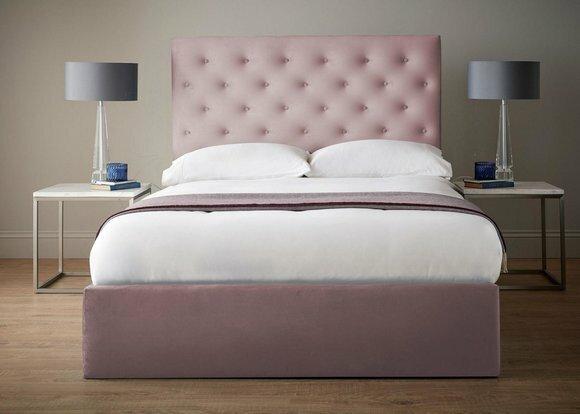 Design Polster Englisches Doppelbett Chesterfield Beige 140/160/180x200