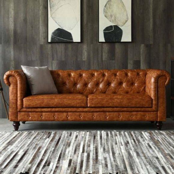 Chesterfield Leder Polster Design Sofa Luxus Couch Klassische Sofa