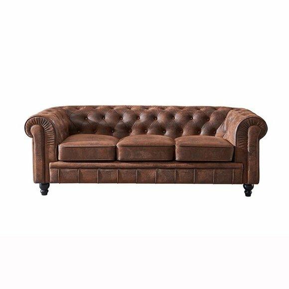 Chesterfield Sofa Couch Polster Stoff Leder Couchen Polster Garnitur