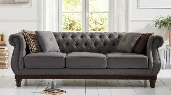 Chesterfield Sofa Couch Polster Stoff Leder Couchen Polster Garnitur
