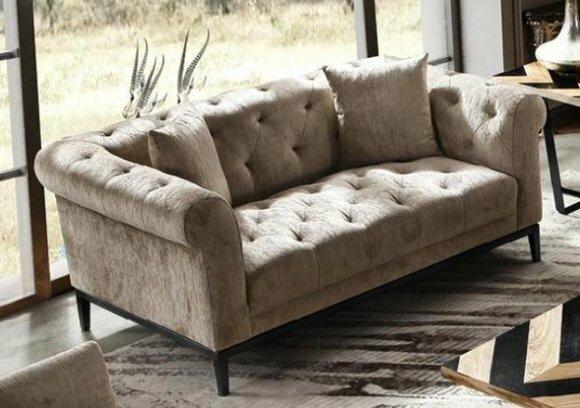Chesterfield Sofa Couch Polster Stoff Leder Couchen Polster Garnitur