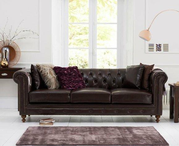 Chesterfield Sofa Couch Polster Stoff Leder Couchen Polster Garnitur