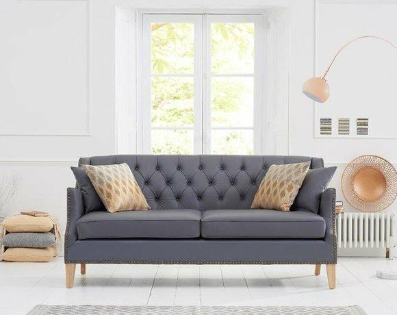 Couch Graue Chesterfield Büro Sofa Emfpangs Couchen Leder Textil