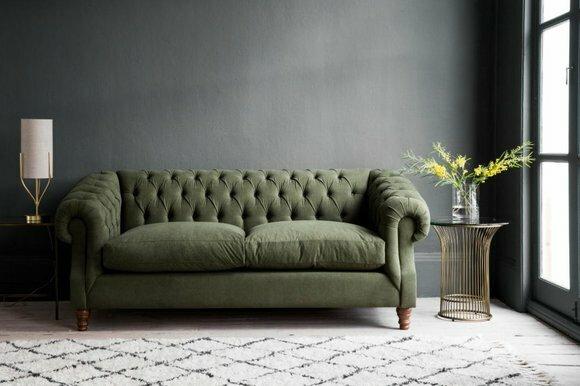 Designer Couchen - Barock Rokoko Sofa Couch Textil Samt Chesterfield