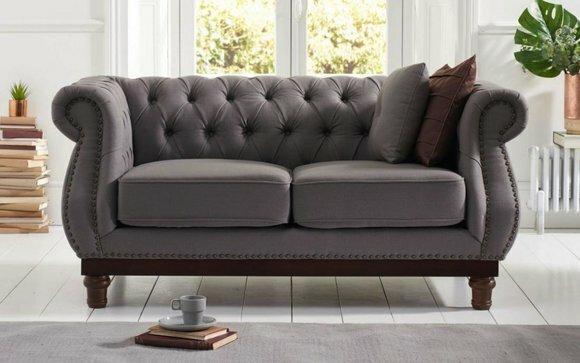 Chesterfield Sofa Couch Polster Stoff Leder Couchen Polster Garnitur