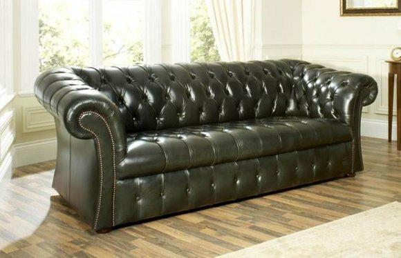Grüne Chesterfield Sofa Couch Polster Stoff Leder Couchen Polster