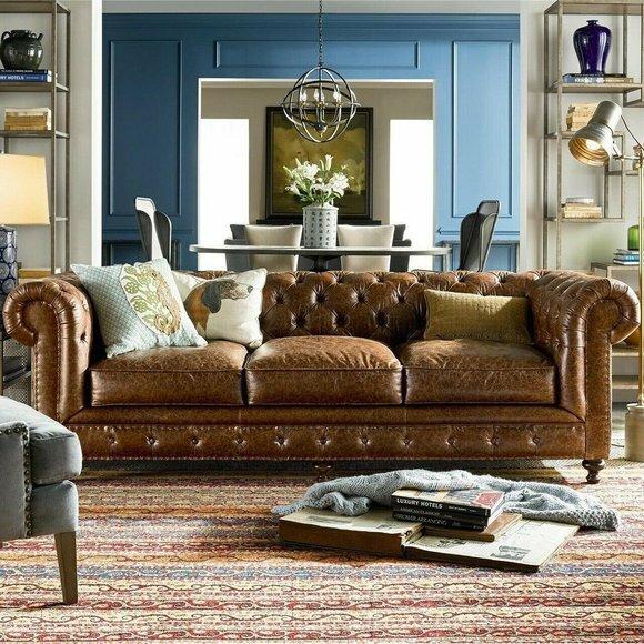 Chesterfield Sofa Couch Polster Stoff Leder Couchen Polster Garnitur