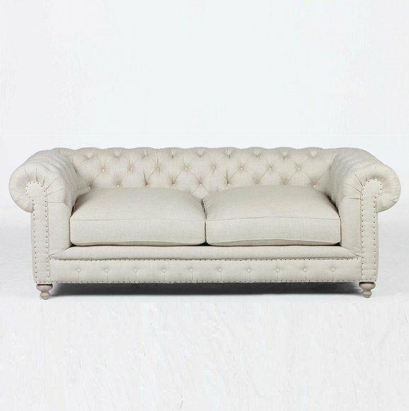 Luxus Chesterfield Dreisitzer Klassische Leder Polster Couch England
