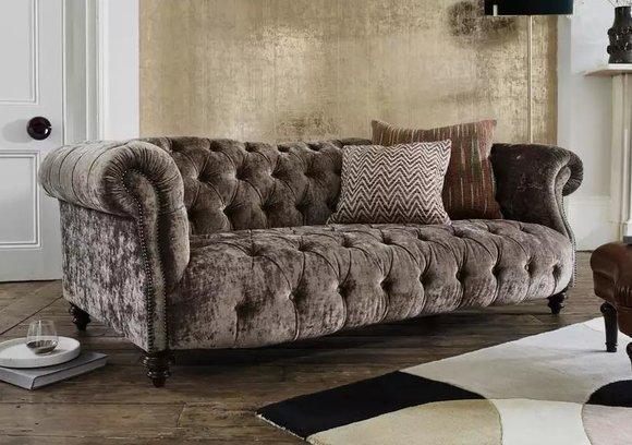 Chesterfield Sofa Couch Polster Stoff Leder Couchen Polster Garnitur