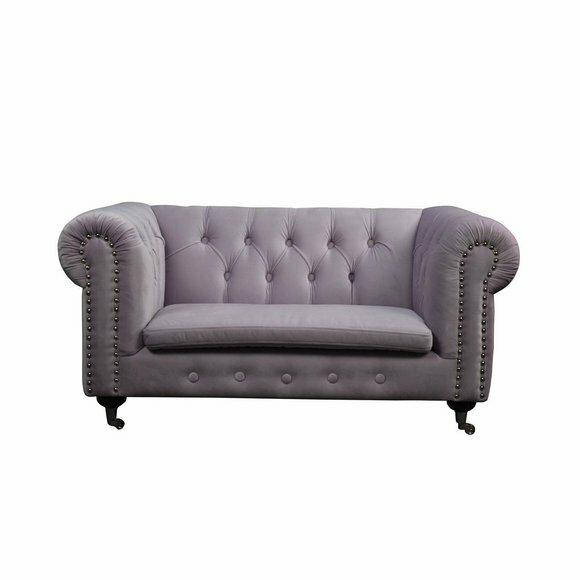 Chesterfield 2 Sitzers Klassische Luxus Barock Rokoko Sofa Textil Leder