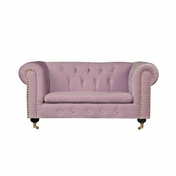 Pink Chesterfield Sofa Couch Polster Stoff Leder Couchen Polster