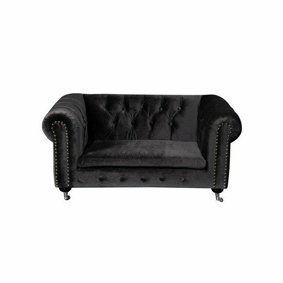 Chesterfield 2 Sitzers Klassische Luxus Barock Rokoko Sofa Textil