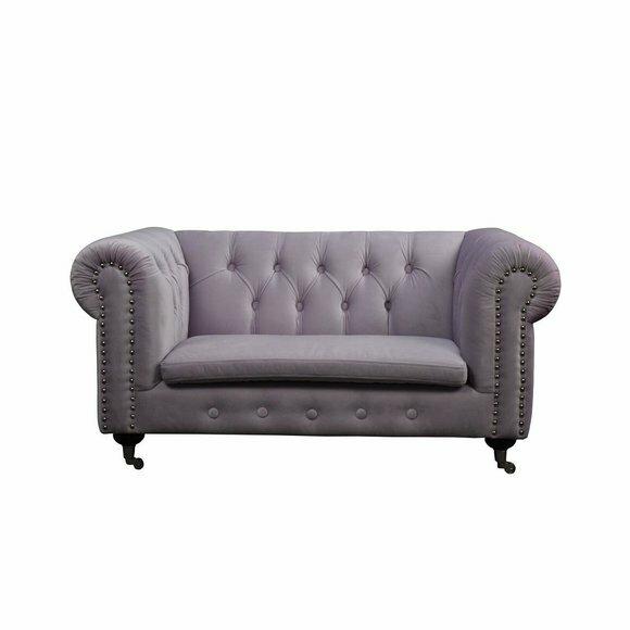 Chesterfield 2 Sitzers Klassische Luxus Barock Rokoko Sofa Textil Leder