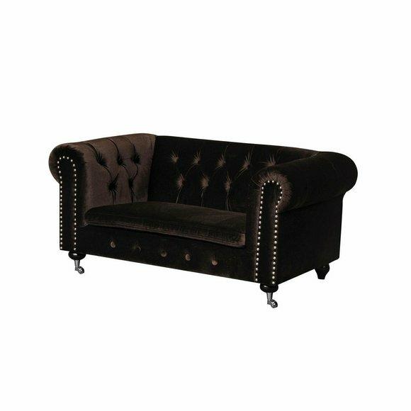 jvmoebel ® - Leder Sofa Couch Royal Braun Polster Zweisitzer Couch