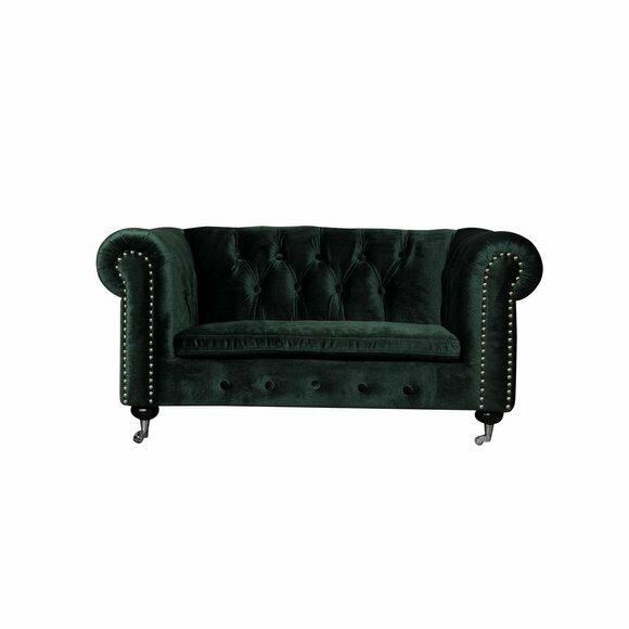 Chesterfield 2 Sitzer Klassische Luxus Barock Rokoko Sofa Textil Leder