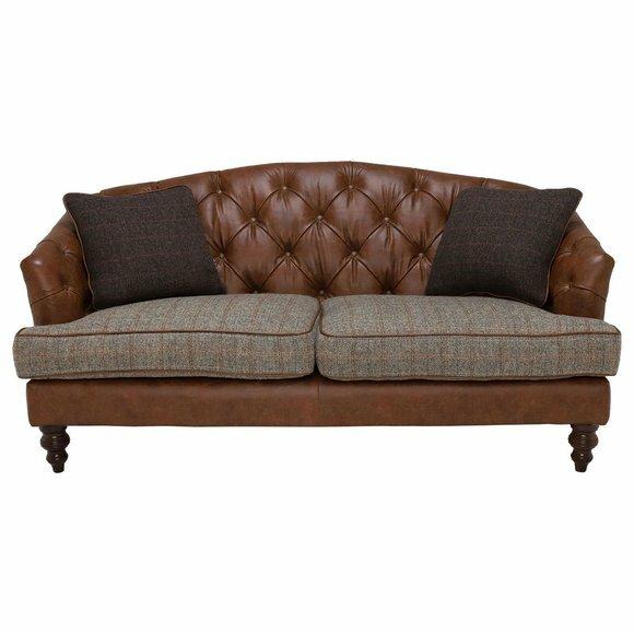 Chesterfield 3 Sitzer Klassische Luxus Barock Rokoko Sofa Textil Leder