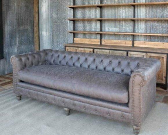 Chesterfield 3 Sitzers Klassische Luxus Barock Rokoko Sofa Textil