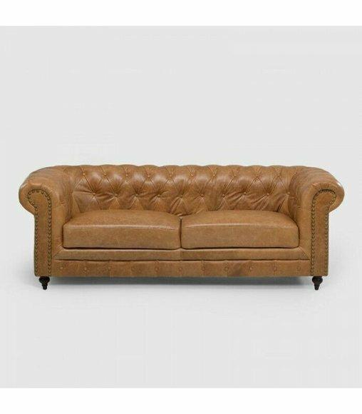 Chesterfield 3 Sitzer Klassische Luxus Barock Rokoko Sofa Textil