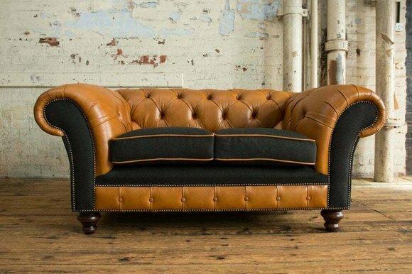 jvmoebel ® Leder Sofa Couch - Design Polster Zweisitzer Couch
