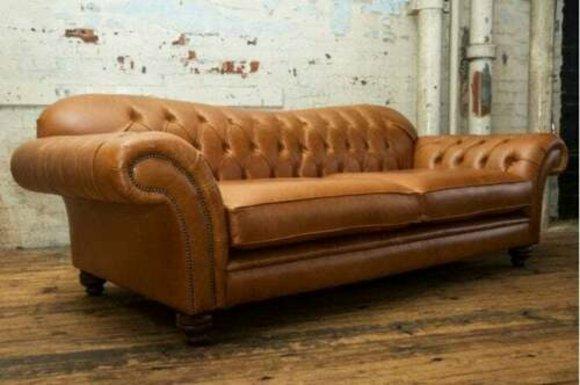 Cheesterfield Luxus Designer Couch - Ideale Büro Wohnzimmer - Sofa