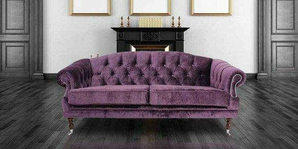 Barock Rokoko Sofa Couch Textil Samt Chesterfield - Designer Couchen