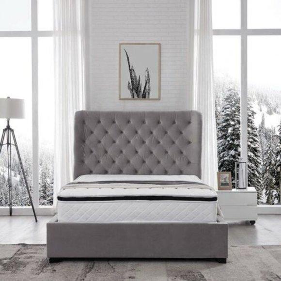 Design Chesterfield Leder Bett Hotel Betten Schlafzimmer Neu Samt Polster