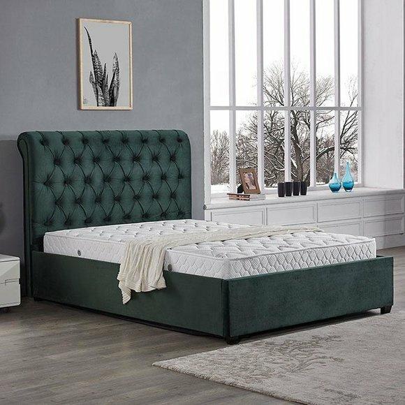 Klassisches Design Bett Polster Betten Chesterfield Textil 180x200cm jvmoebel ®