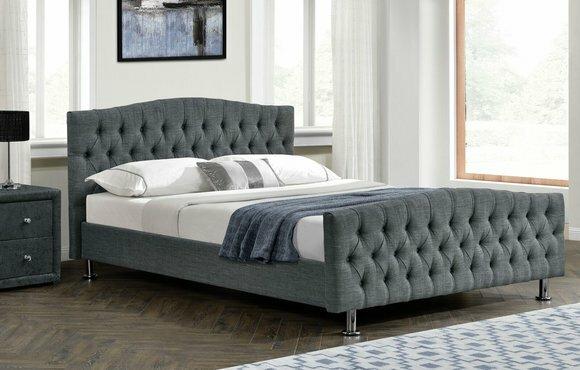 Chesterfield Designer Bett Schlafzimmer Textil Leder Polster 140/160/180/200 cm