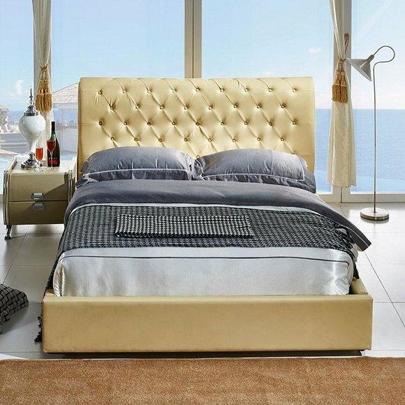 Chesterfield Bett Design Schlafzimmer Englisches Betten 180x200cm Textil