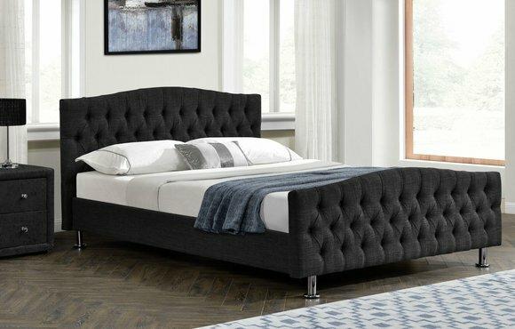 Chesterfield Bett Design Schlafzimmer Englisches Betten 180x200cm Textil