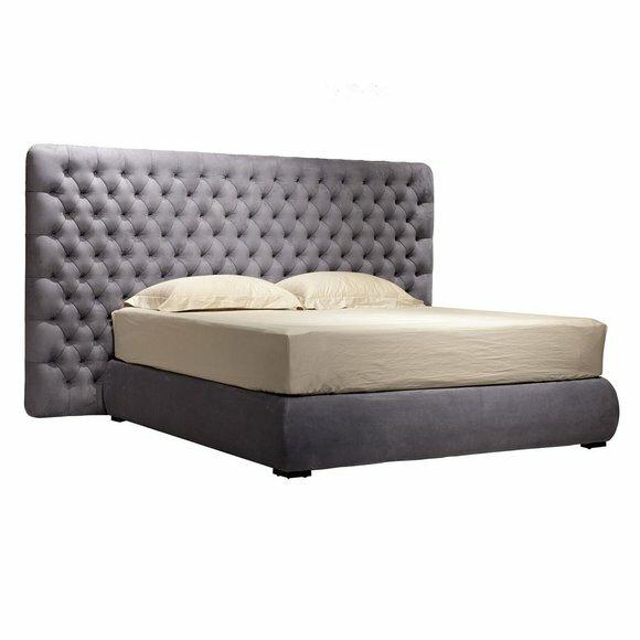 Bett Polster Design Luxus Doppel Hotel Betten Zimmer Chesterfield Grau