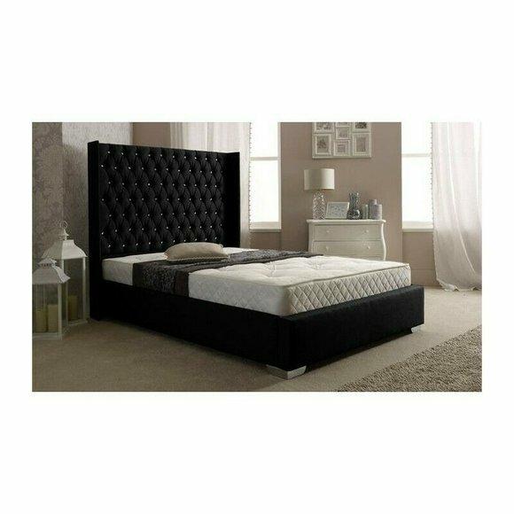Chesterfield Designer Bett Schlafzimmer Textil Leder Polster 140/160/180/200 cm
