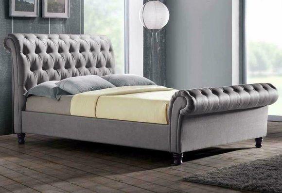 Chesterfield Hotel Doppel Leder Bett Schlafzimmer Polster Luxus Betten