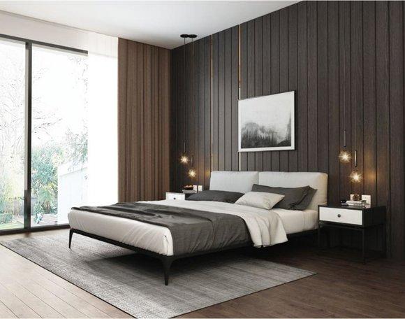 Polsterbett Betten Bett Polster Designer Hotel Doppel Luxus Design 180x200cm