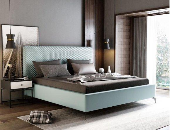 Doppelbett Lederbett Betten Bett Leder Polster Schlafzimmer Ehe 180x200cm