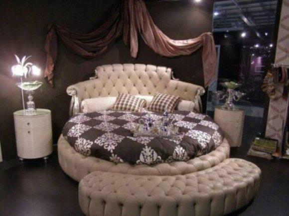 Rundes Bett Rund Design Betten Leder Doppel Luxus Hotel Gestell Schlaf