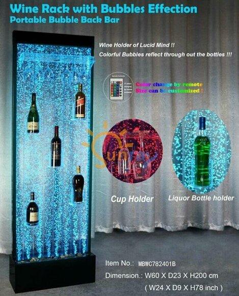 Wasser Wand Säule Water Wall Regal Bar Regal Schrank Möbel LED