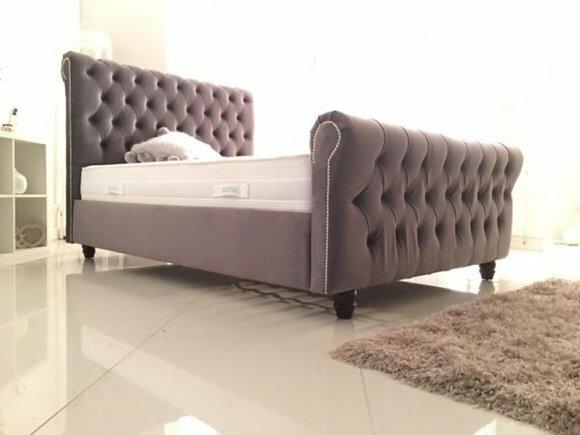 Chesterfield Bett Design Schlafzimmer Englisches Betten 200x200cm Textil