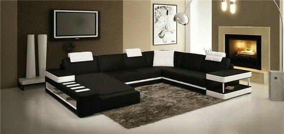 U Form Sofa Couch Polster Garnitur Wohnlandschaft Design Luxus Ecksofa