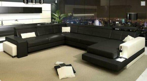 Designer Wohnlandschaft U-Form Couch Ecksofa Polster Garnitur Eckgarnitur