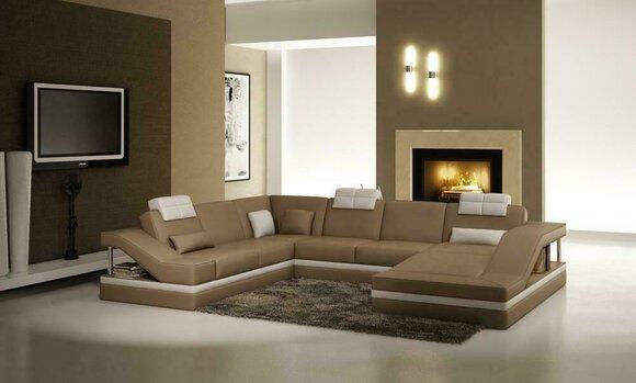 Ecksofa Ledersofa Polster Wohnlandschaft Couch Sofa Eckgarnitur U Form