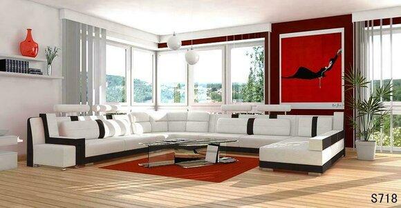Garnitur U Form Sofa Couch Polster Garnitur Wohnlandschaft Design